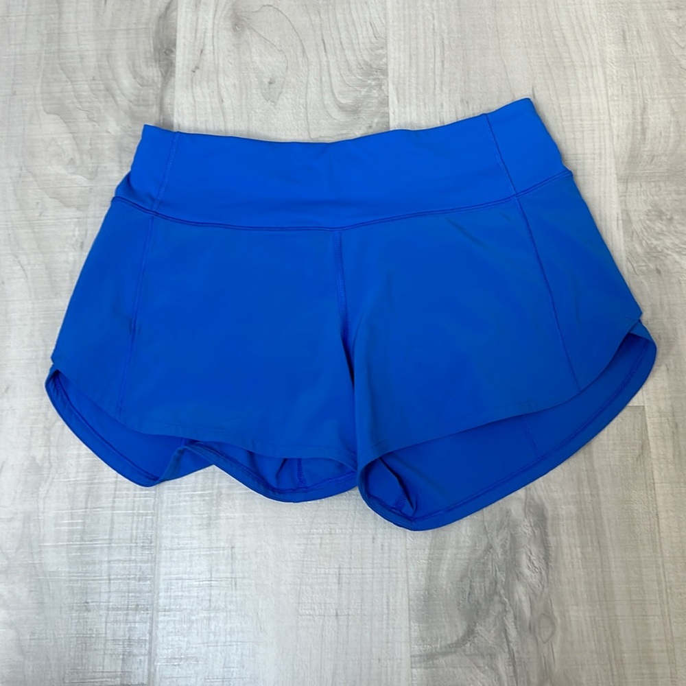 Size 4 Lululemon Speed Up Mid Rise 4 Inch Lined Short in Wild Bluebell - Picture 2 of 6